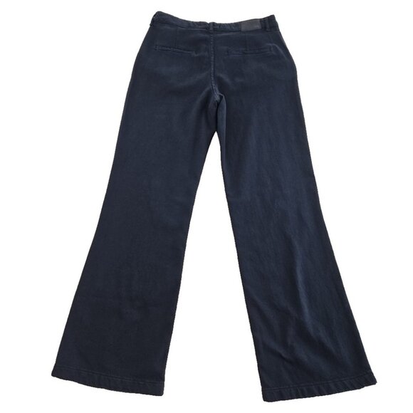 Zara Wide Leg Pants Women's 4 (32x32) Navy Blue NEW NWT 100% Cotton Supersoft - Picture 2 of 15